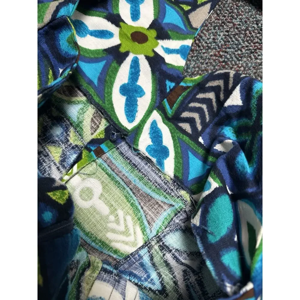 Boho Jumpsuit Womens Small Handmade Artsy Colorful Art To Wear Hippie - Picture 8 of 9